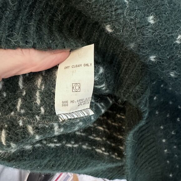 Vintage 80s 90s Woolrich Wool Sweater Birdseye Hand Framed Green Fisherman XL - Picture 6 of 8